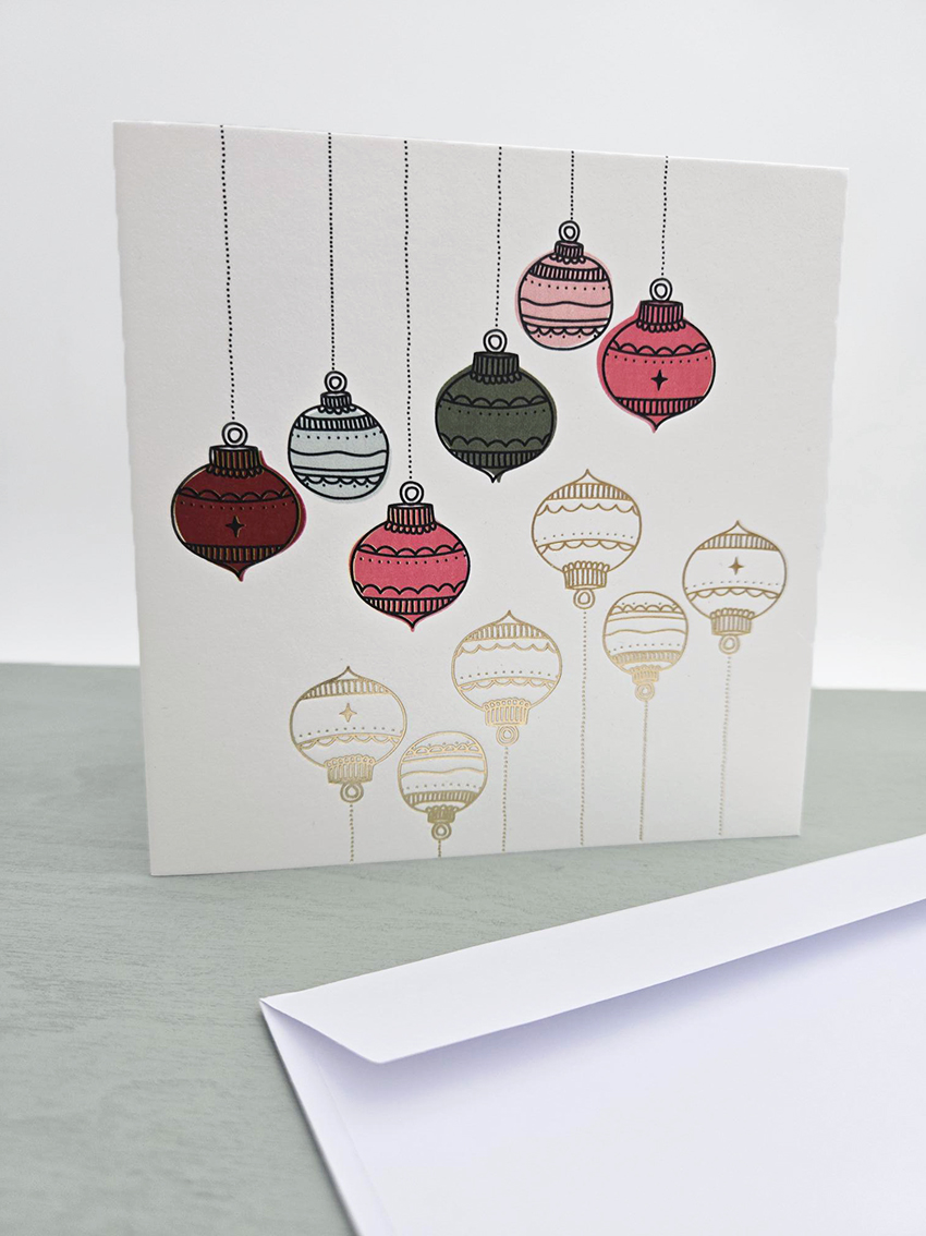 Joulukortti neliö | Joulupallot