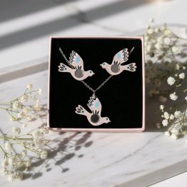 Lintu korusetit, erilaisia | kaulakoru ja korvikset