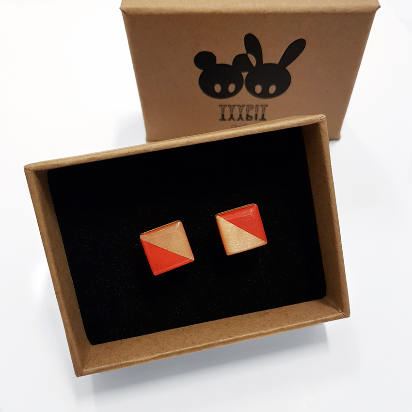 Tyypit NoWaste Half -korvikset koivuvaneria / Tyypit NoWaste plywood stud earrings