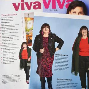 Viva-lehti 1/2024 - muuttujalla nahkaiset Söpöyskupla korvikset © Tyypit